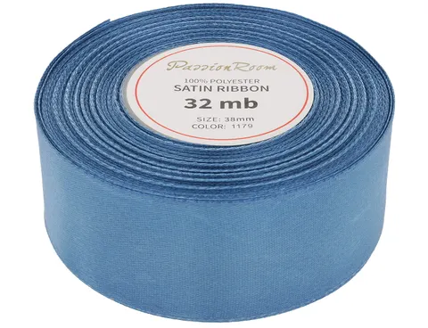 [838022] Wstążka satynowa 38mm 32mb niebieski dżinsowy
