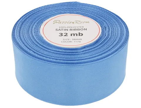 [838070] Wstążka satynowa 38mm 32mb niebieska