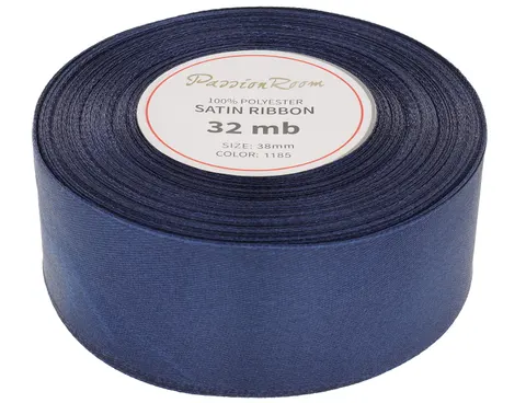[838111] Wstążka satynowa 38mm 32mb ciemnogranatowa