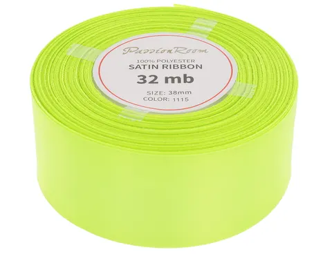 [838092] Wstążka satynowa 38mm 32mb limonkowa