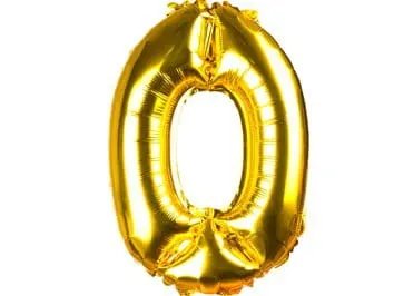 [hz0400] Balon foliowy cyferka 0 40cm złota
