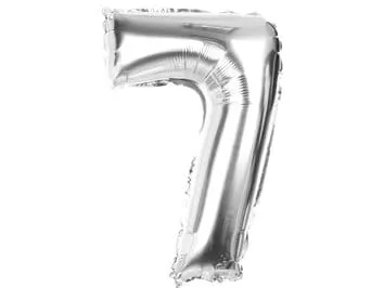 [hs0407] Balon foliowy cyferka 7 40cm srebrna