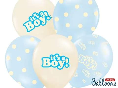[d0313] Balony z nadrukiem It's a boy! 5szt