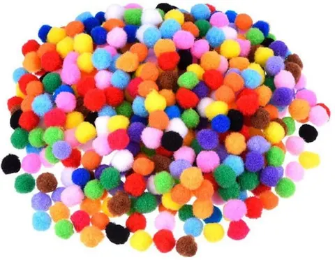 [59430] Pompony poliestrowe 1cm 120 sztuk mix kolorów