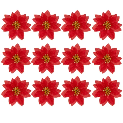 [68yy0321] Poinsecja główka 6cm czerwona 12szt