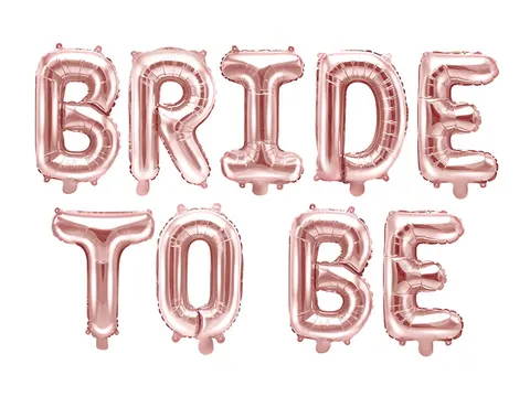 [d0327] Balony foliowe BRIDE TO BE rose gold