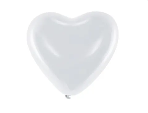 [d0346] Balony lateksowe serca białe 25cm 10szt