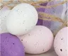 [w0332] Jajka plastik z zawieszkami 6cm białoróżowofioletowe 6szt
