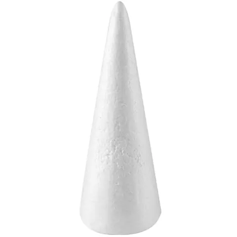 [60822b] Stożek styropianowy 25cm biały II GATUNEK