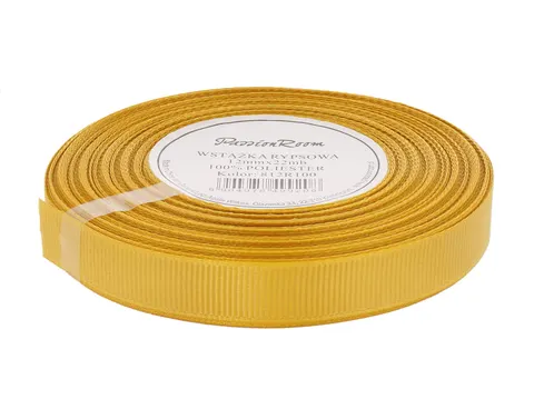 Wstążka rypsowa 12mm 22mb złota