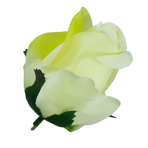 [w04056] Róża główka 9cm kremowo-limonkowa