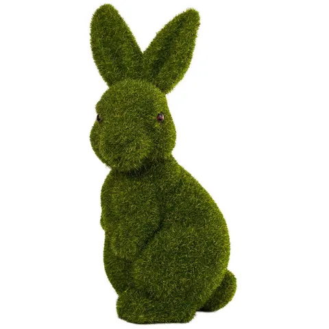[w0385] Zając stojący flokowany średni 18cm
