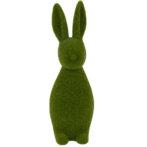 [w03011] Zając stojący flokowany 15cm zielony