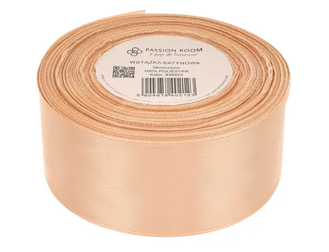 [838223] Wstążka satynowa 38mm 32mb piaskowa