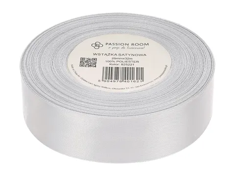 [825221] Wstążka satynowa 25mm 32mb popielata