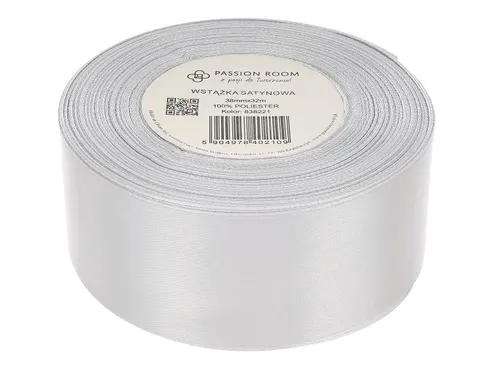 [838221] Wstążka satynowa 38mm 32mb popielata