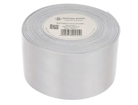 [850221] Wstążka satynowa 50mm 32mb popielata