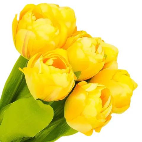[w04319] Bukiet tulipanów pełnych 7 kwiatów żółty 39cm