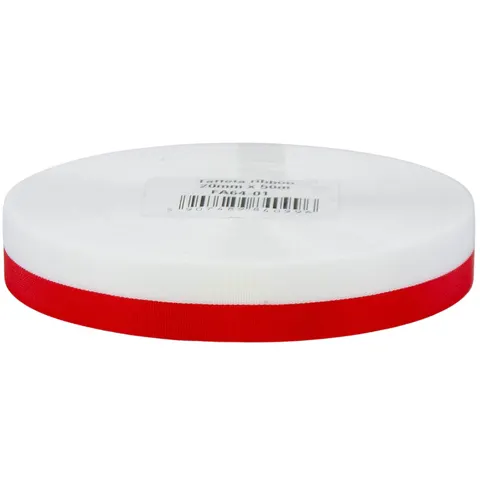 [8f2064] Wstążka z tafty flaga biało- czerwona 20mm 50m