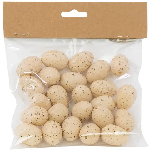 [w03tj21101] Jajka nakrapiane plastikowe 3cm naturalne 24szt