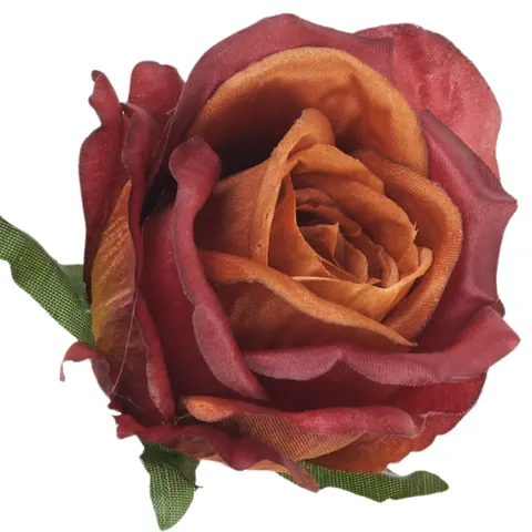 [68b53091] Róża główka wyrobowa 10cm bordowo-brązowa