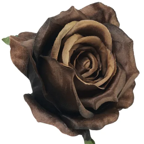 [68b53092] Róża główka wyrobowa 10cm czarno-brązowa