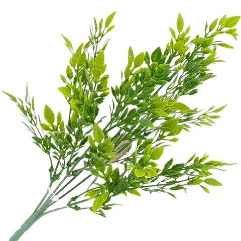 [68u4701] Bukiet plastikowych listków zielony cieniowany 33cm