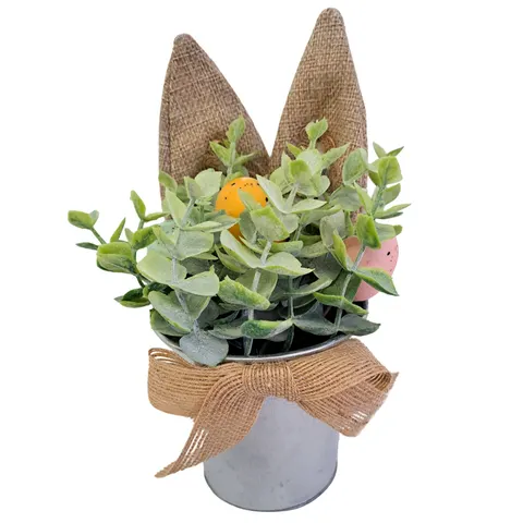 [68th8501] Dekoracja wielkanocna pisanki i uszy w doniczce 22cm