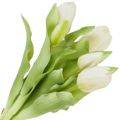 [68ga0104] Bukiet silikonowych tulipanów kremowobiały 31cm