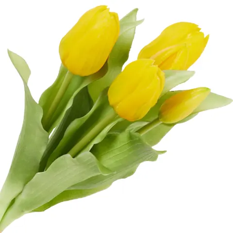 [68ga0106] Bukiet silikonowych tulipanów żółty 31cm