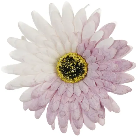 [68b7510] Główka kwiatowa gerbera 12cm biało-wrzosowa