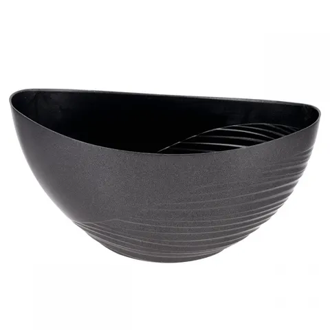 [60469] Doniczka plastikowa luna grafitowa podłużna 25cm