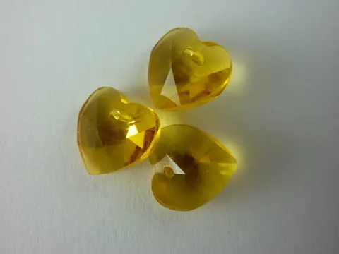 [90120] Serduszko szklane pomarańczowe 10mm 2szt