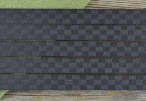 Wstążka rypsowa 10mm czarna krata 2m