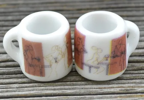 [61418] Miniaturowy kubek ceramiczny kawiarnia