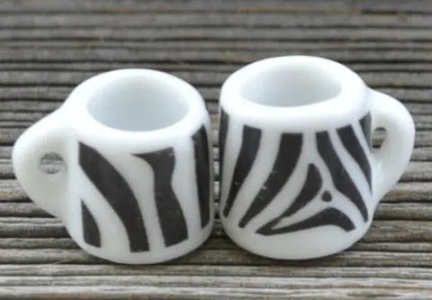 [61424] Miniaturowy kubek ceramiczny zebra