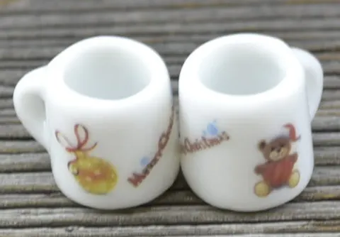[61426] Miniaturowy kubek ceramiczny bombka i miś