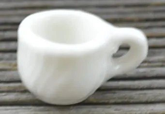 [61429] Miniaturowa filiżanka ceramiczna Biała