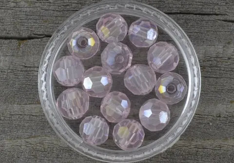[90177] Koralik opalizujący 6mm różowa 12szt