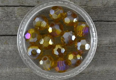 [90180] Koralik opalizujący 6mm herbaciana 12szt