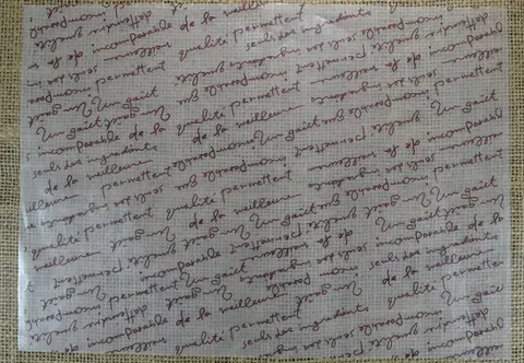[73101] Ozdobny papier do pakowania tekst brązowy 35x25cm