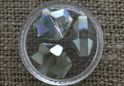 [901107] Koralik opalizujący dysk 12*14mm oliwkowy