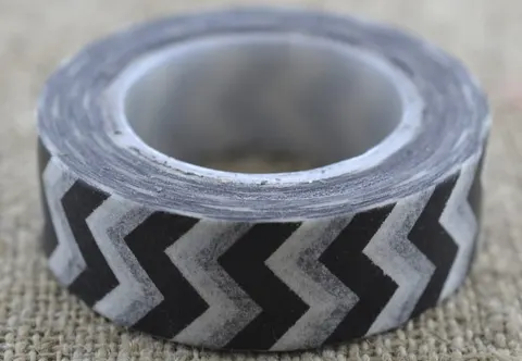 [60609] Taśma washi tape czarno- biała 10m