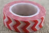 [606015] Taśma washi tape czerwono- biała 10m