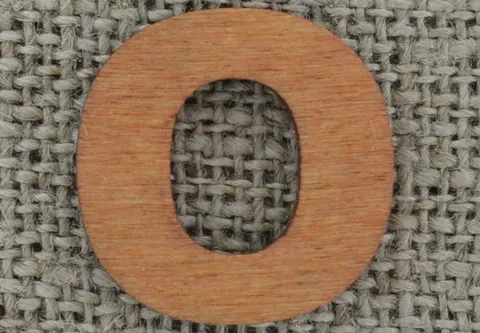 [873150] Element ozdobny literka drewniana O 5szt