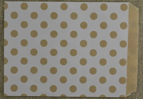 [73461 Torebka papierowa biała w szare kropki 2szt