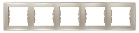 SEDNA Ramka pięciokrotna pozioma, satyna; SDN5800968, SCHNEIDER ELECTRIC