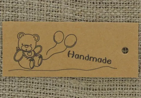 [07108] Papierowe metki Handmade 3szt