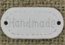[87306] Łącznik drewniany biały "Handmade" 5szt