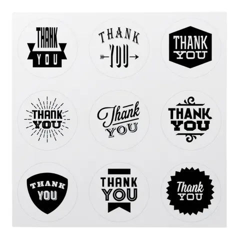 [72171] Naklejka z napisem "Thank YOU" 40mm 9szt